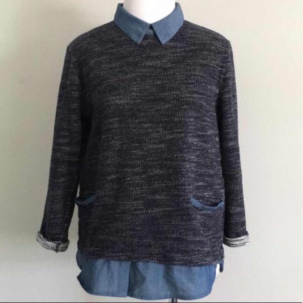 Denim Layered Sweater